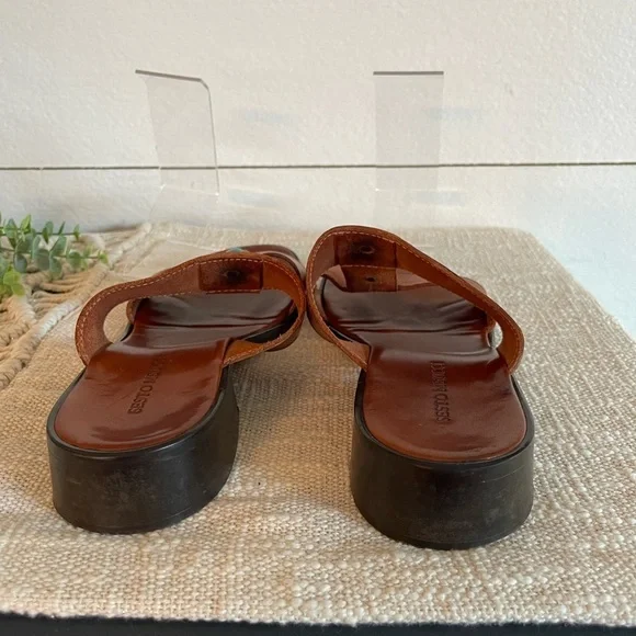 Sesto Meucci Brown Sandals With Turquoise Jewels Size 9 - Picture 4 of 4